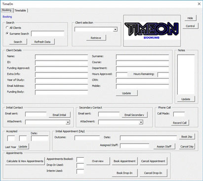 Booking System User Interface