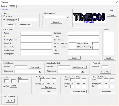 Timetable System User Interface